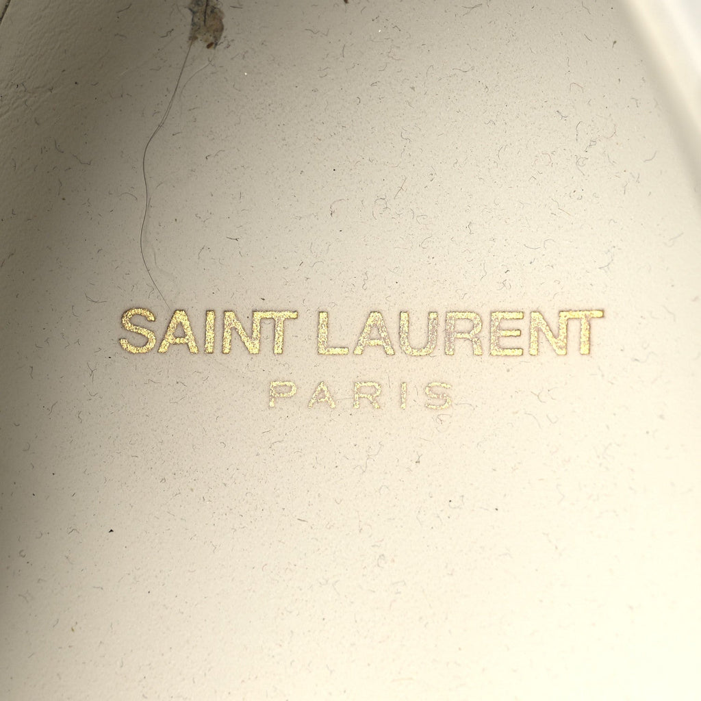 Saint Laurent Calfskin Embroidered Men's Court Classic Sneakers 42.5 White