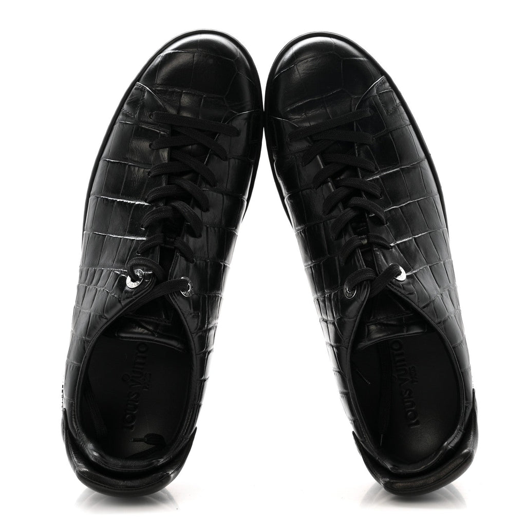 Louis Vuitton Calfskin Men's Frontrow Sneakers 8 Black