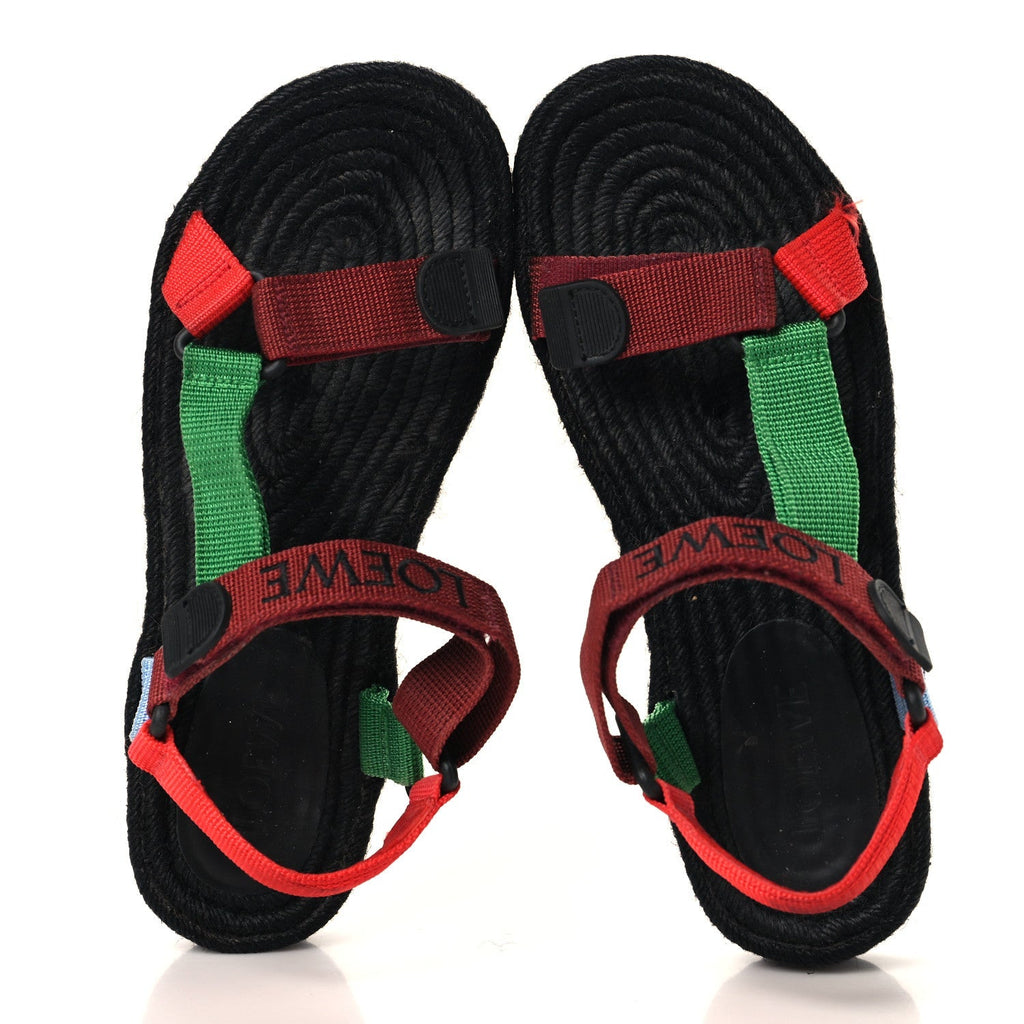 Loewe Raffia Women's Paula's Ibiza Strappy Espadrille Sandals 40 Black Multicolor