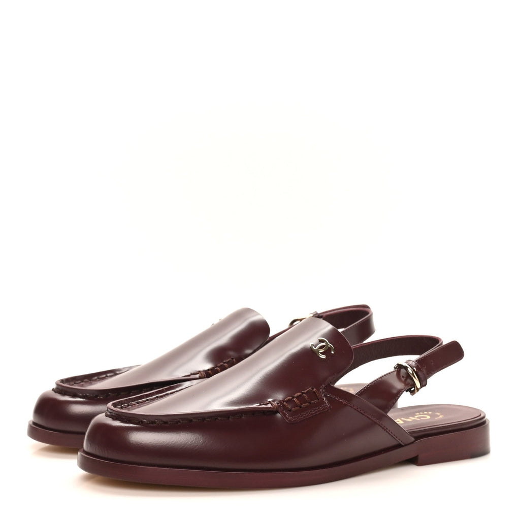 Chanel Shiny Calfskin Slingback CC Women's Loafers