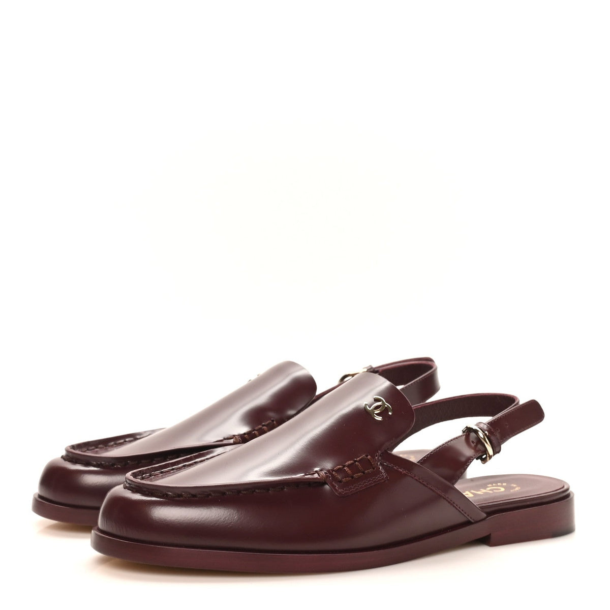 Chanel Shiny Calfskin Slingback CC Women's Loafers