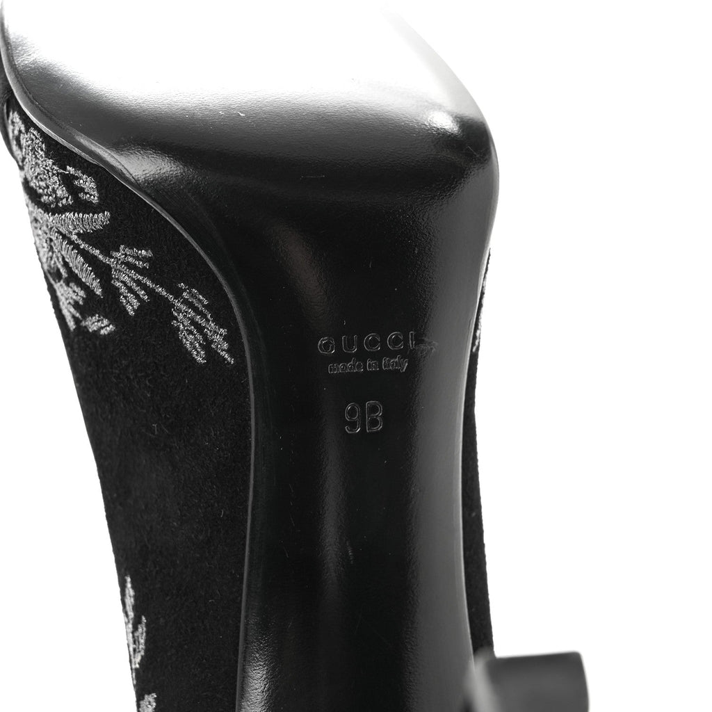 Gucci Suede Brocade Women's Pumps 9 Black