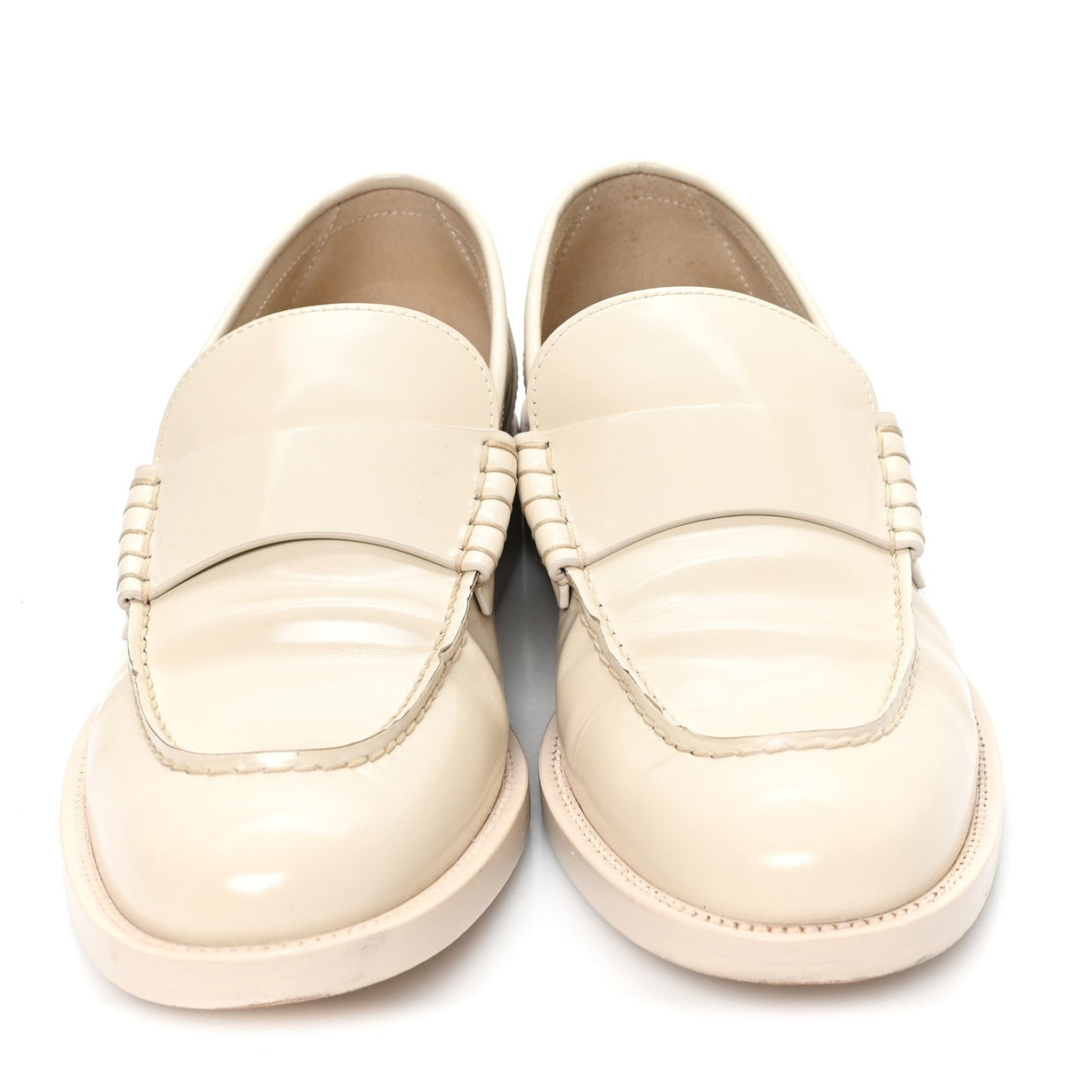 Chanel Shiny Calfskin Logo Women's Loafers