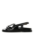 Chanel Lambskin CC Cut Out Women's Dad Sandals 40 Black