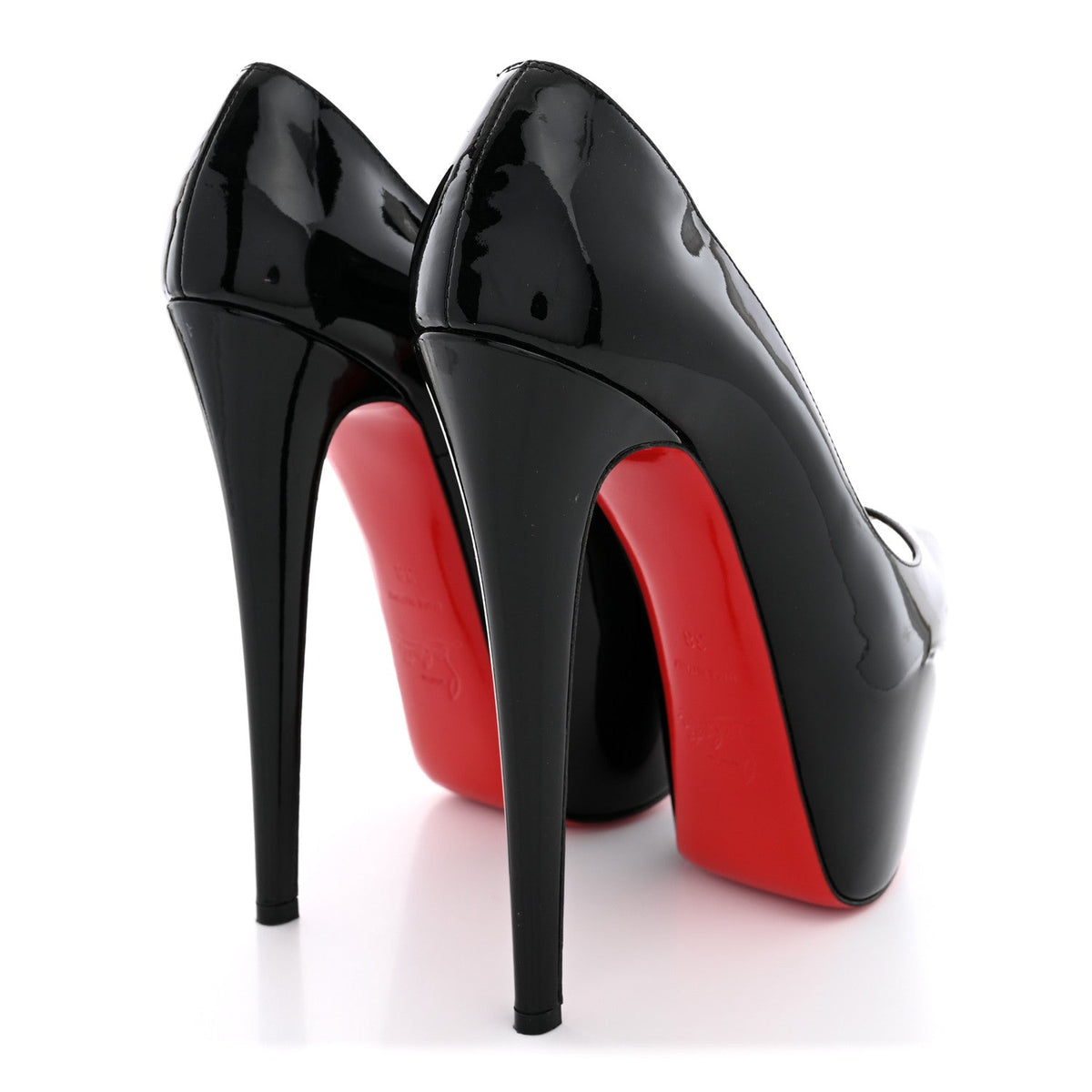 Christian Louboutin Patent Calfskin Highness 160 Women's Platform Pumps 38 Black