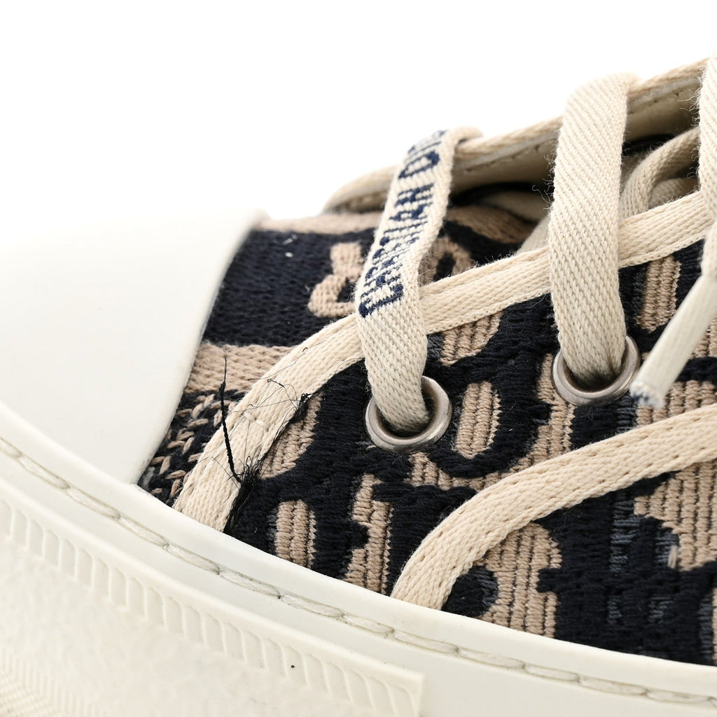 Christian Dior Canvas Oblique Women's Walk'N'Dior Low Top Sneakers 36 Deep Blue