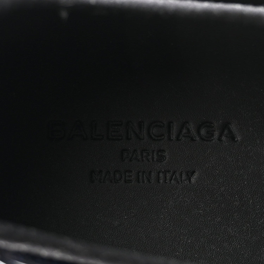 Balenciaga Patent Calfskin Neoprene Mesh Suede Men's Race Runner Sneakers 43 Black Navy