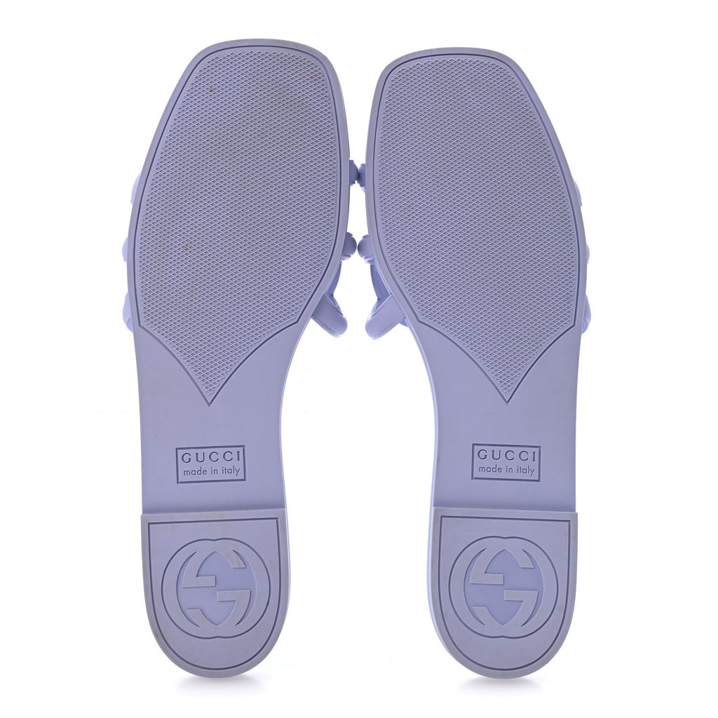 Gucci Rubber Women's Interlocking G Slide Sandals 40 Roger Glicine