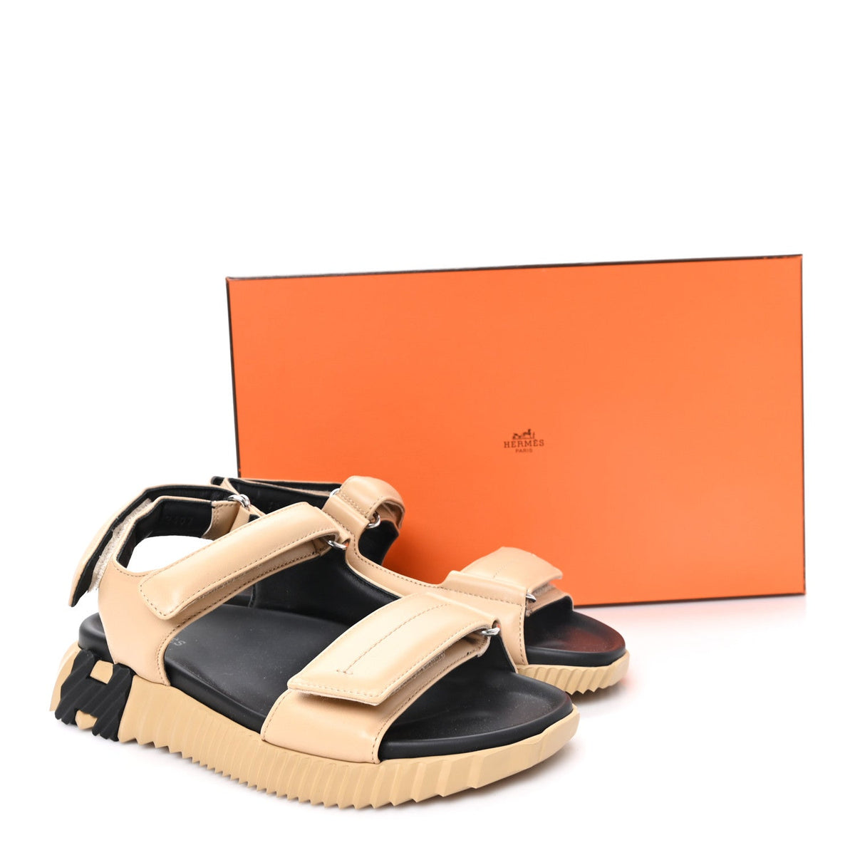 Hermes Lambskin Women's Junior Sandals 38 Beige Albinos