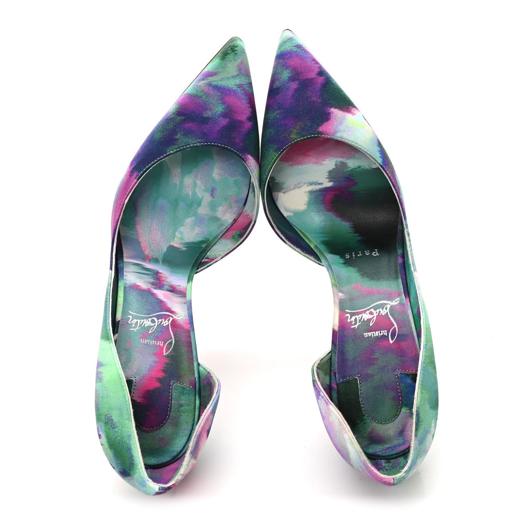Christian Louboutin Satin Women's Melancholia Iriza 100 Pumps 37.5 Multicolor