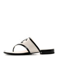 Lambskin Patent Calfskin CC Thong Sandals White Black
