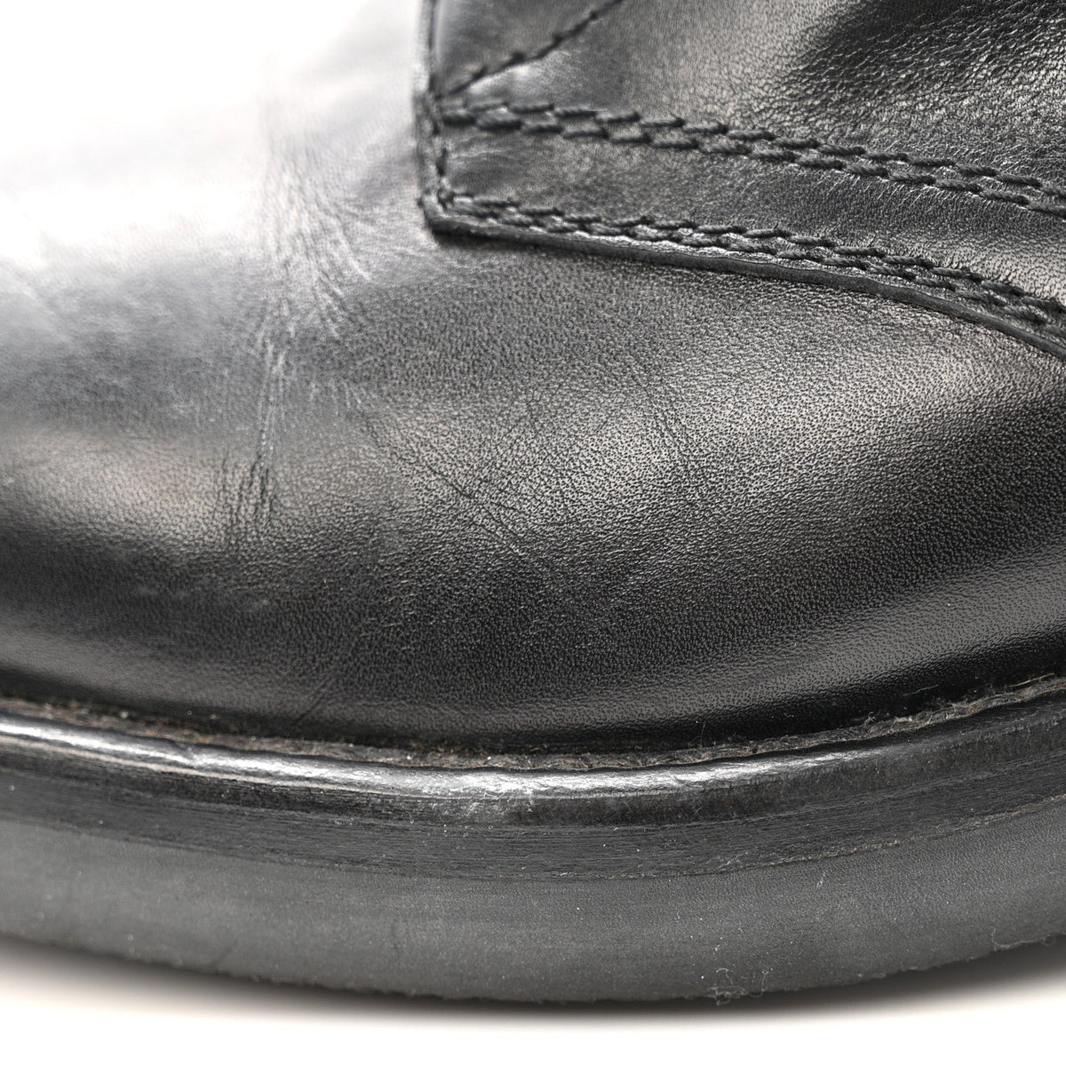 Chanel Calfskin Women's Lace Up Combat Boots 39.5 Black