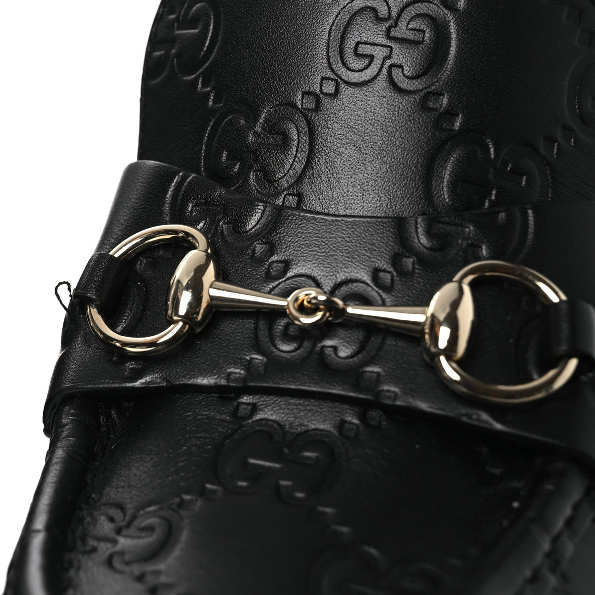 Gucci Leather Horsebit Women's Platform Slingback Mules 38.5 Black