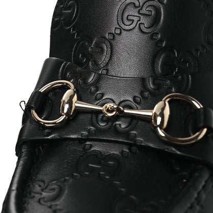 Gucci Leather Horsebit Women's Platform Slingback Mules 38.5 Black