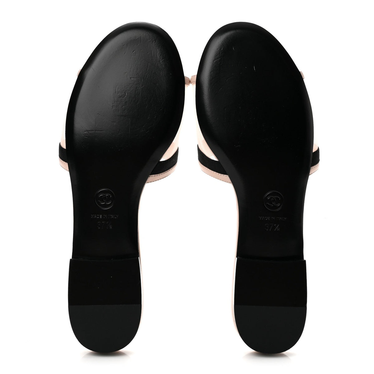 Chanel Mesh Lambskin CC Bow Women's Mules