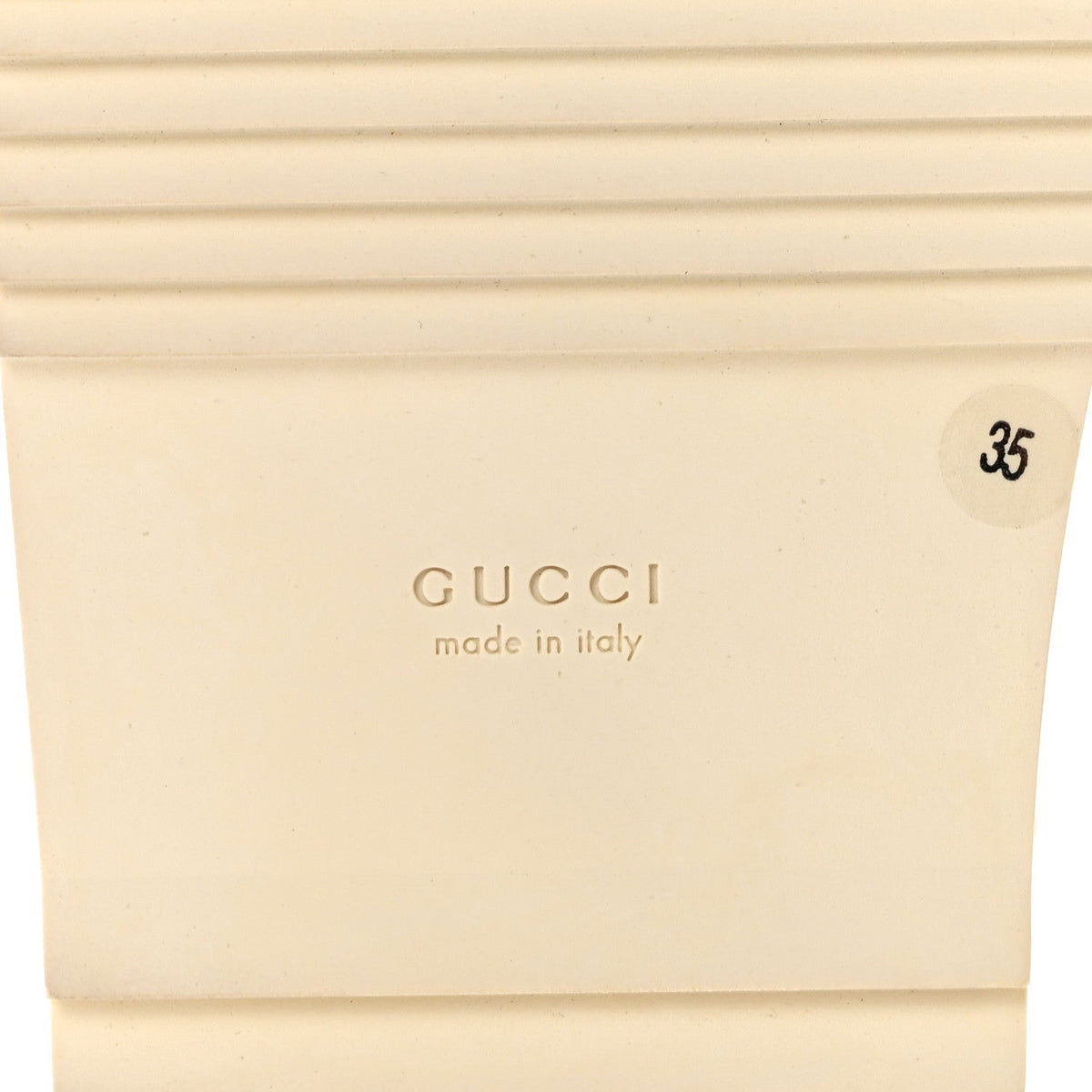 Gucci Calfskin Nappa Women's Charlotte Slingback Sandals 35 Mystic White Platino