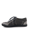 Chanel Toile Suede Calfskin Women's CC Low Top Sneakers 36 Dark Grey