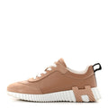 Hermes Sport Goatskin Suede Women's Bouncing Sneakers 37 Beige Perlino