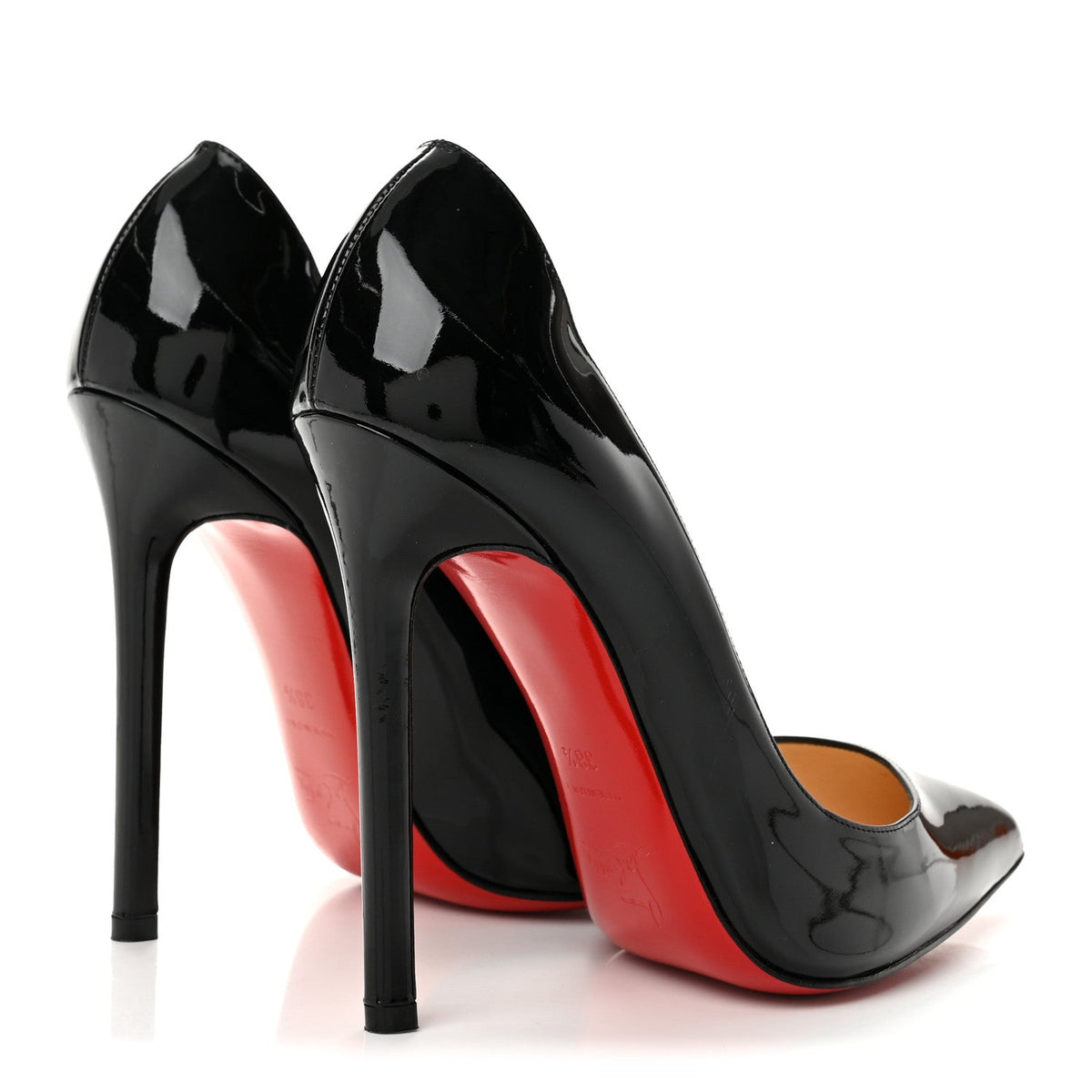 Christian Louboutin Patent Calfskin Women's Pigalle 120 Pumps 38.5 Black