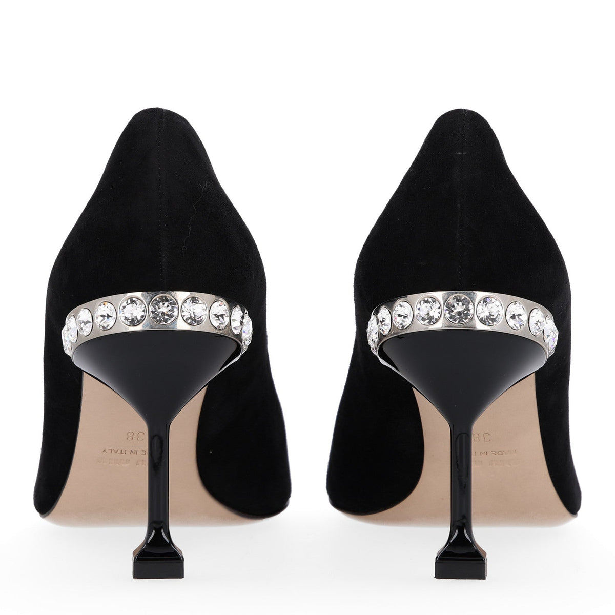 Miu Miu Suede Women's Crystal Pumps 37 Black