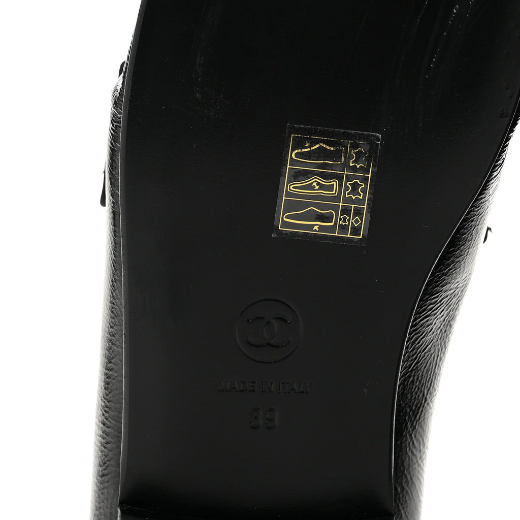 Chanel Crumpled Shiny Lambskin CC Women's Loafers