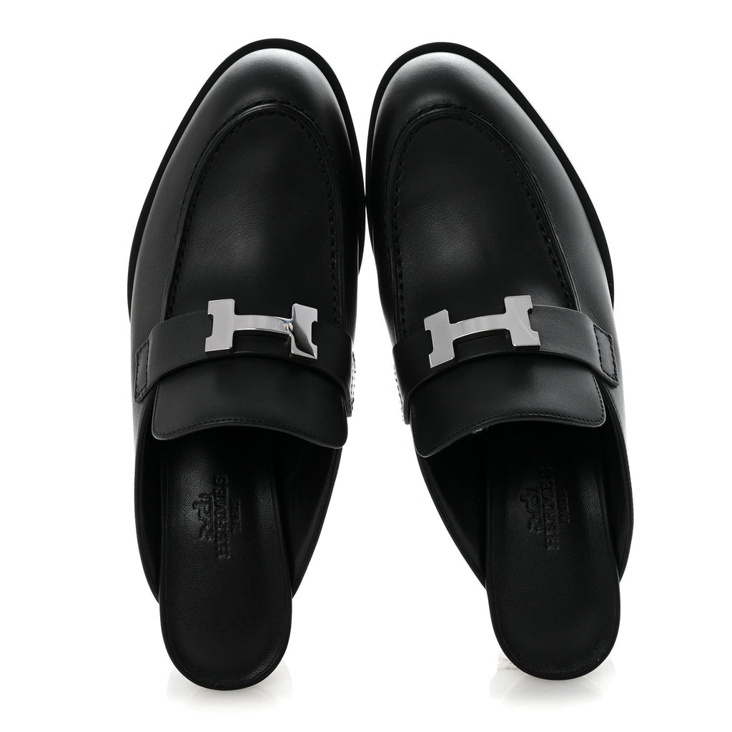 Hermes Calfskin Women's Flore 60 Mules 36 Black