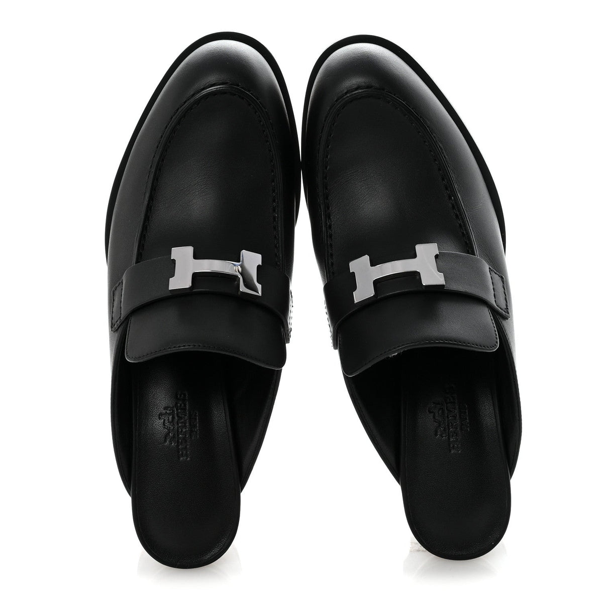 Hermes Calfskin Women's Flore 60 Mules 36 Black
