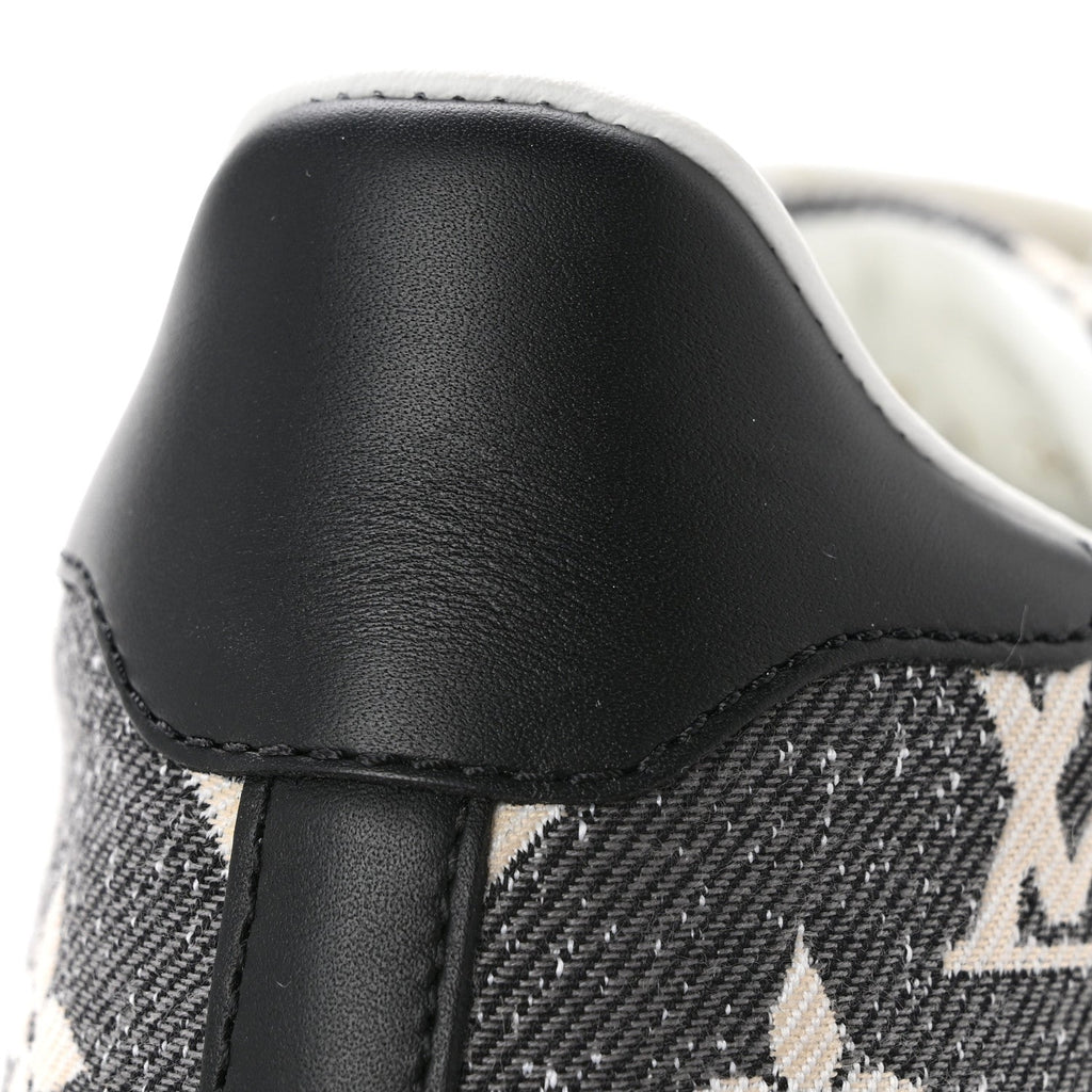 Louis Vuitton Denim Monogram Women's Time Out Sneakers 38 Dark Blue