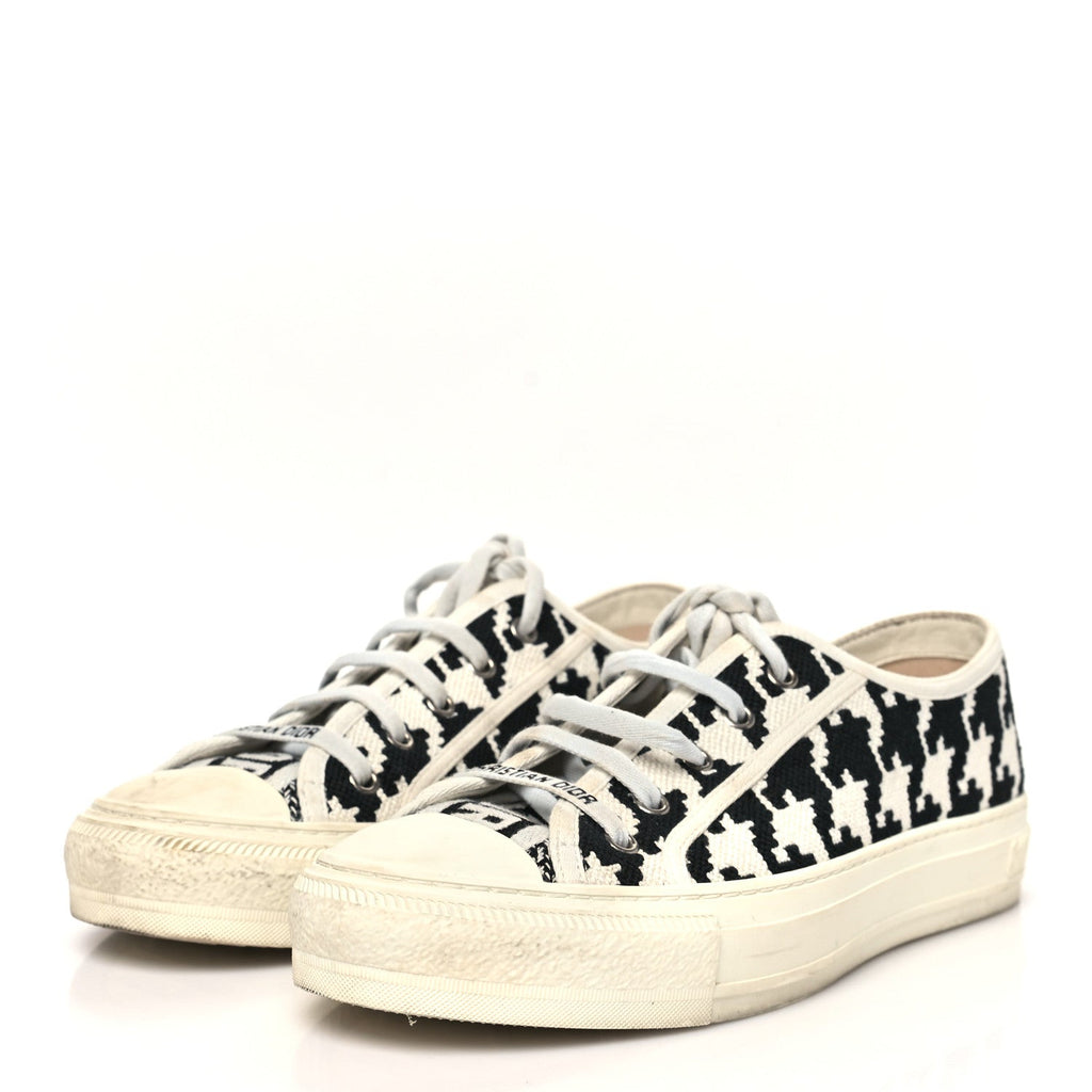 Christian Dior Canvas Women's Walk'N'Dior Low Top Sneakers 39 White Black