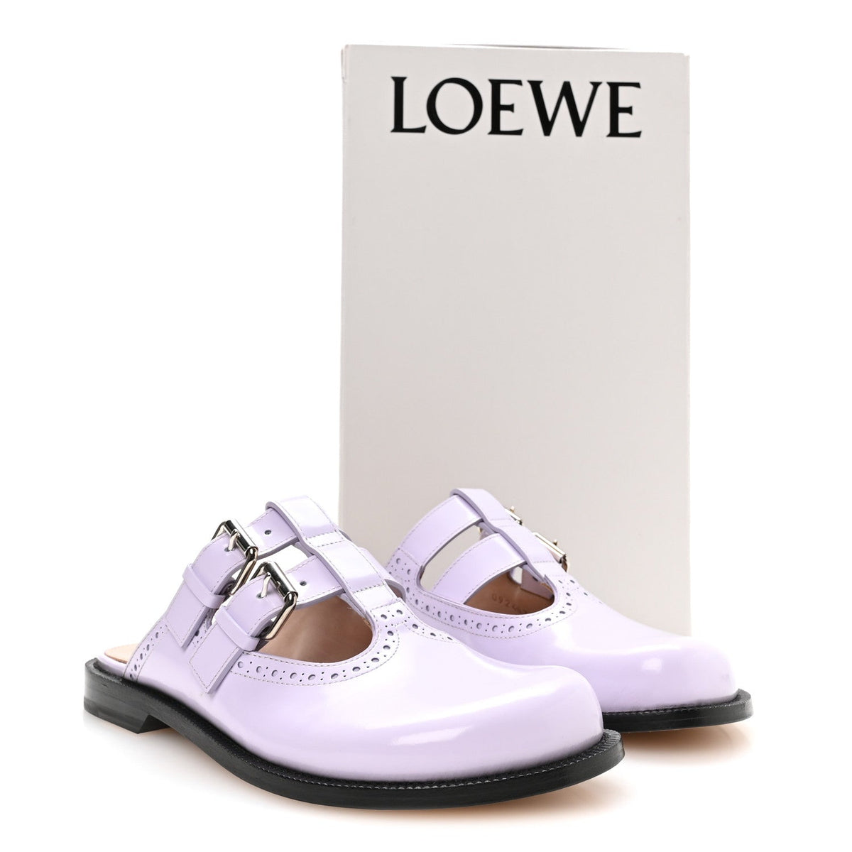 Loewe Calfskin Campo Mary Jane Women's Mules 37 Lilac
