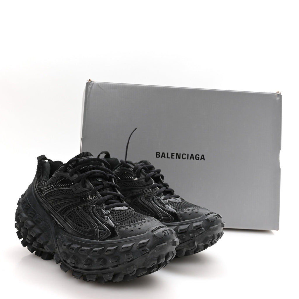Balenciaga Mesh Nylon Men's Monocolor Bouncer Sneakers 37 Black