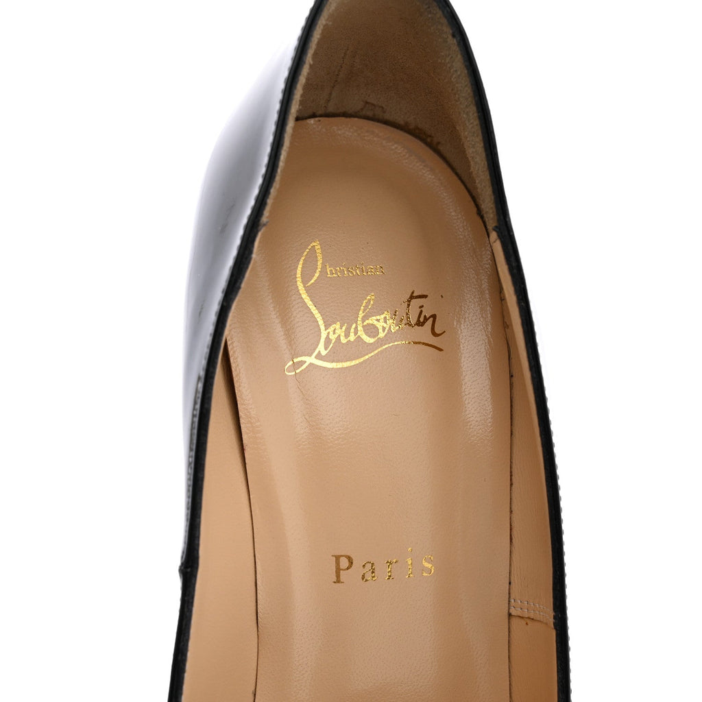 Christian Louboutin Patent Calfskin Highness 160 Women's Platform Pumps 38 Black