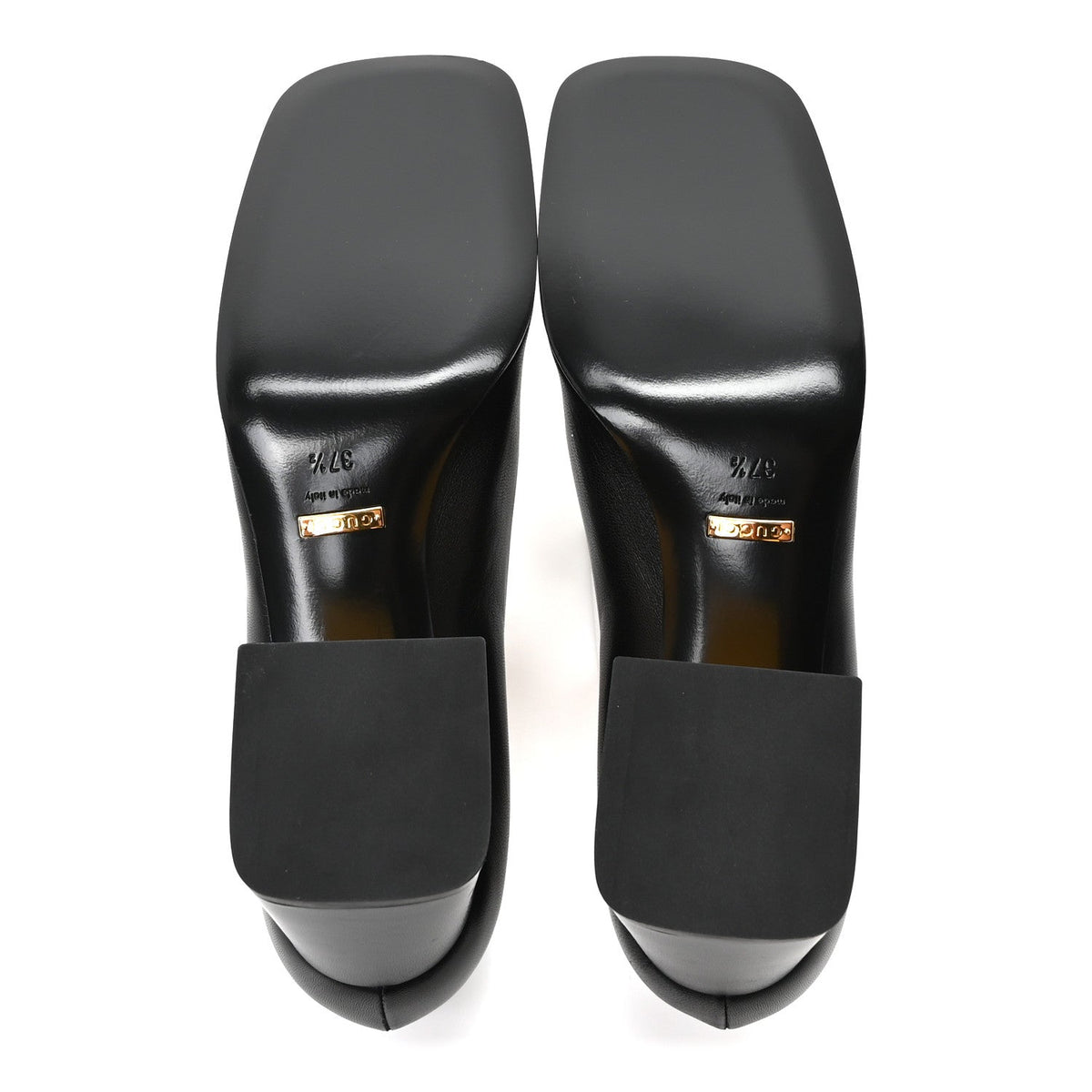 Gucci Malaga Kid Women's Horsebit 75mm Pumps 37.5 Black