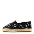 Neoprene Patent Calfskin Pearl CC Espadrilles Black White