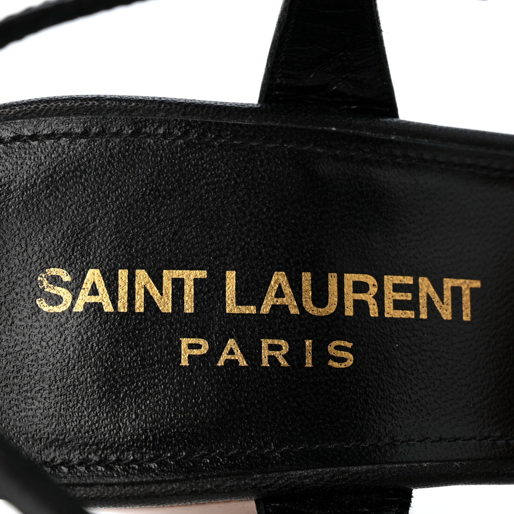 Saint Laurent Calfskin Women's Bianca Platform Sandals 35.5 Black