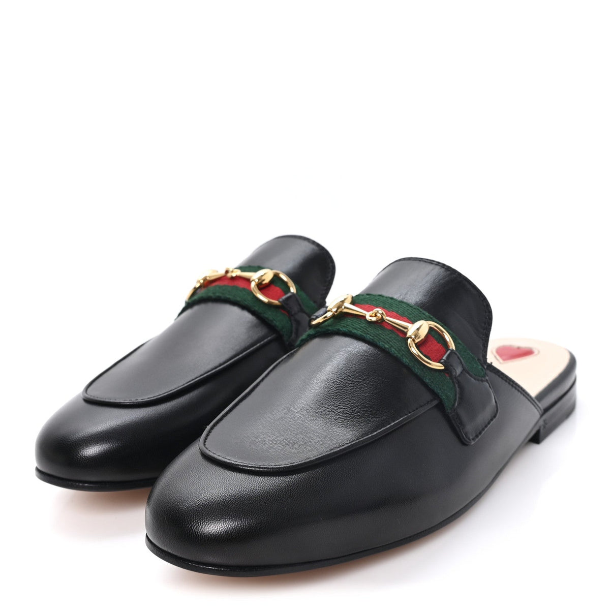 Gucci Malaga Kid Web Women's Princetown Slippers 35.5 Black