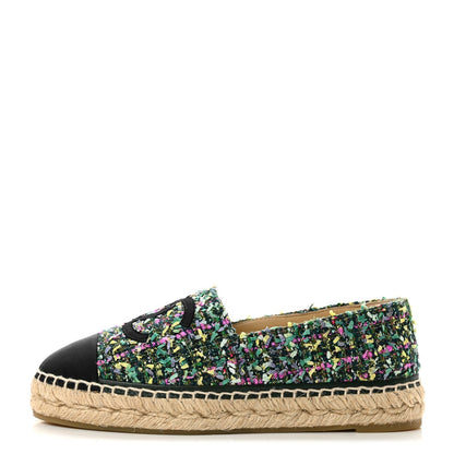 Chanel Tweed Grosgrain CC Women's Shoes