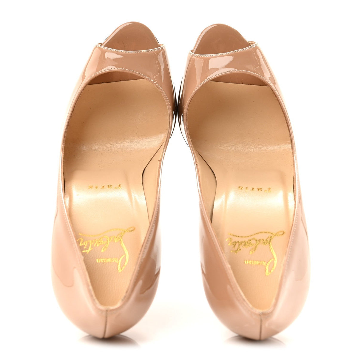 Christian Louboutin Patent Women's Yootish 100 Pumps 35.5 Nude