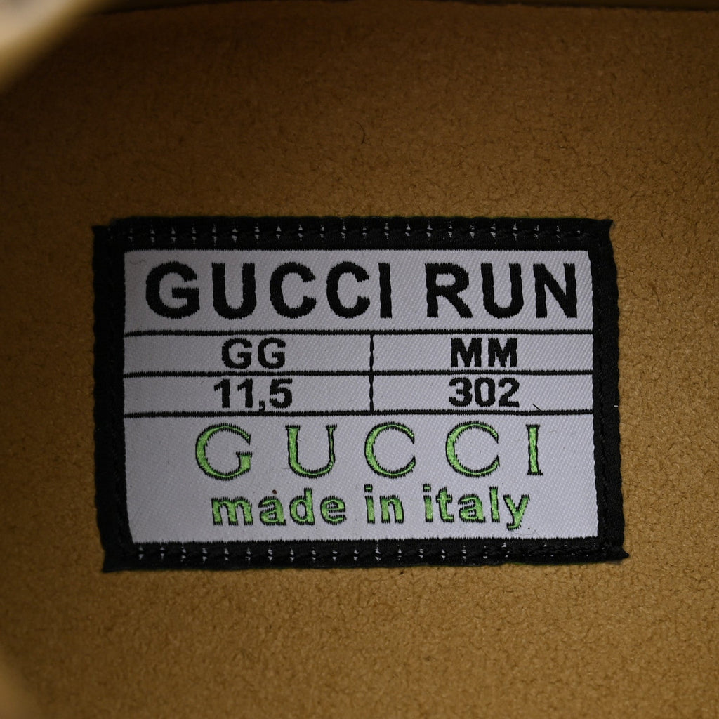 Gucci Plume Calfskin Men's Run Sneakers 11.5 Beige Ebony