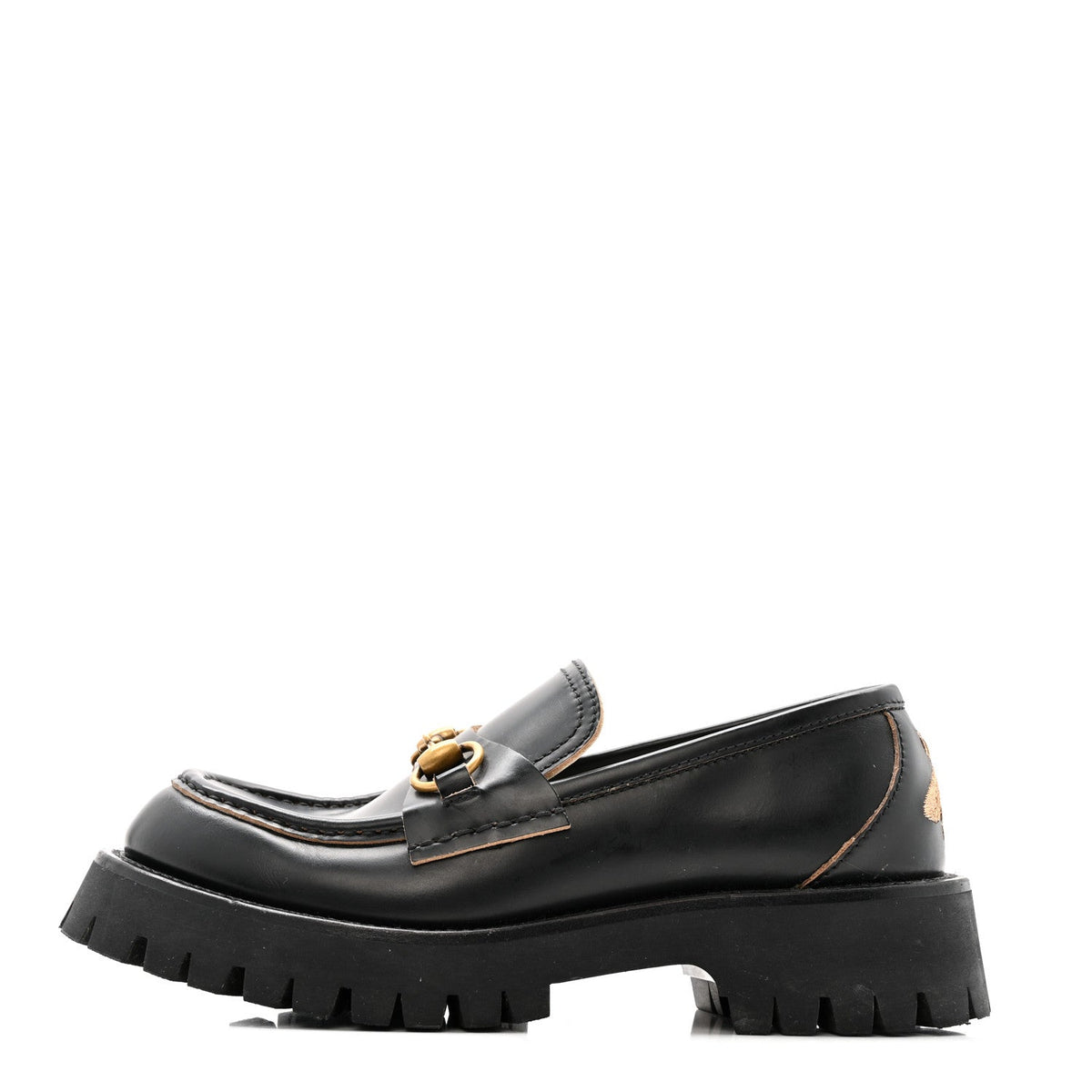 Gucci Cordovan Lux Women's Harald Horsebit Platform Loafers 37.5 Black
