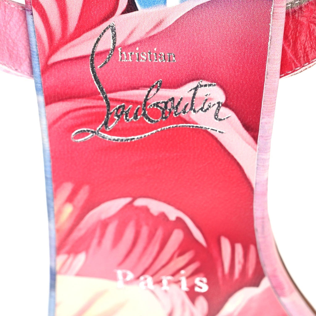 Christian Louboutin Satin Women's Miss Z 80 Sandals 39.5 Multi Lin