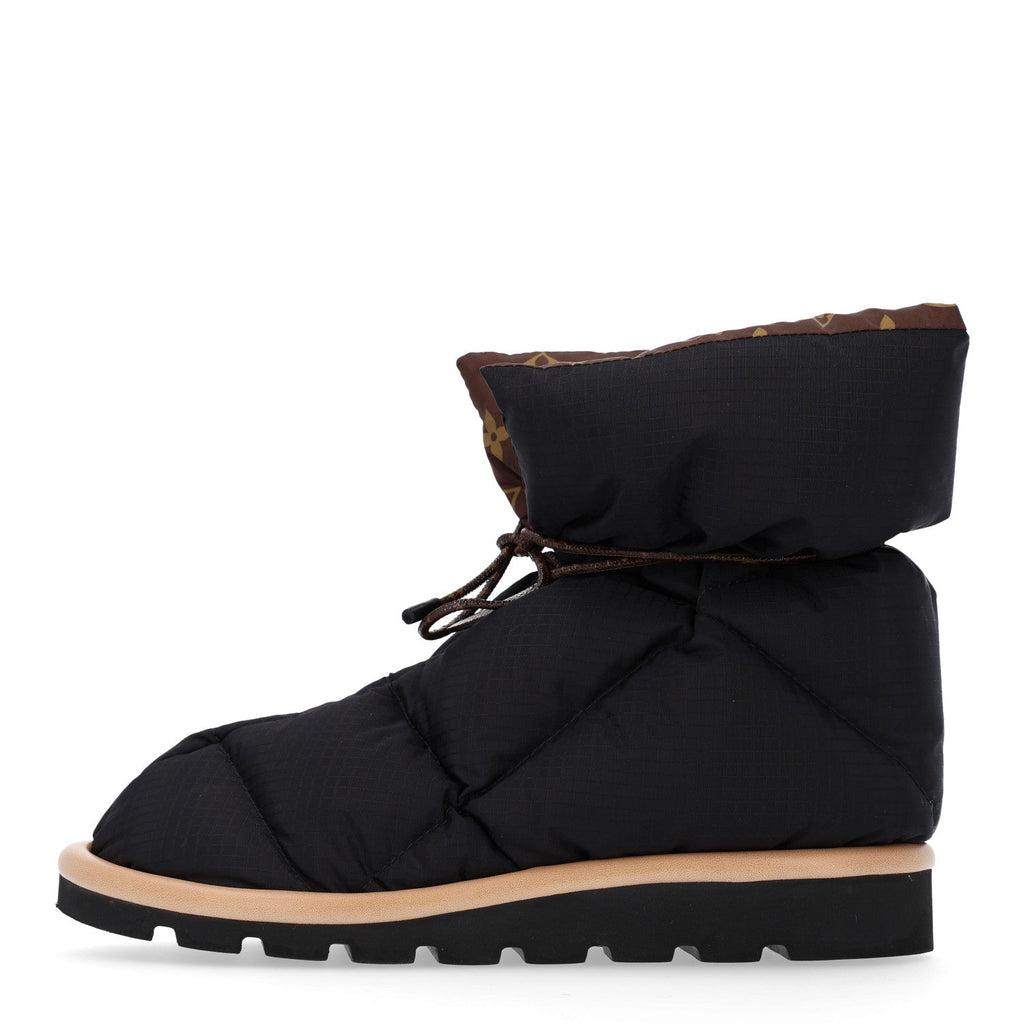 Louis Vuitton Nylon Monogram Women's Pillow Comfort Ankle Boots 37 Black