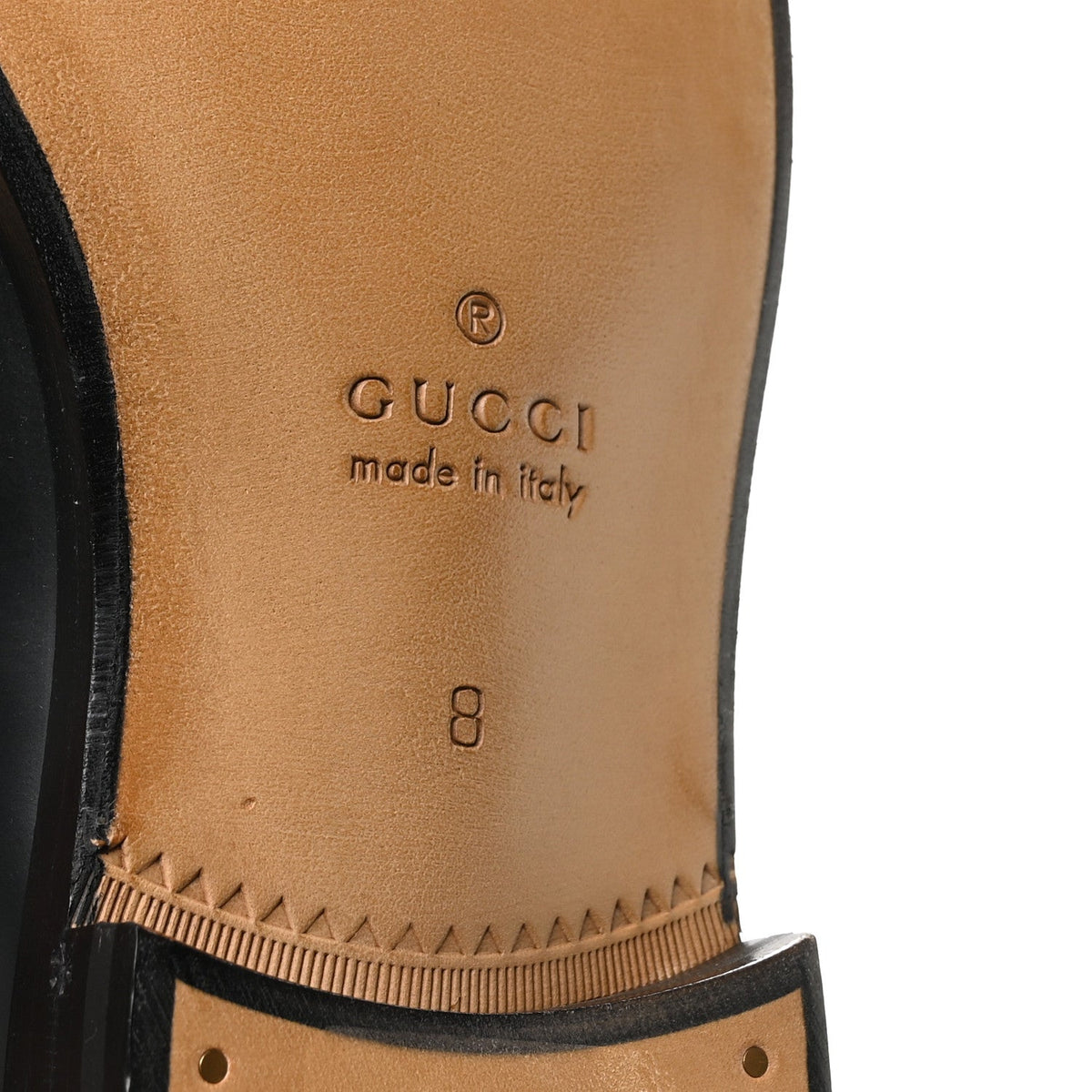 Gucci Calfskin Men's Interlocking G Millennial Ribot Loafers 8 Black
