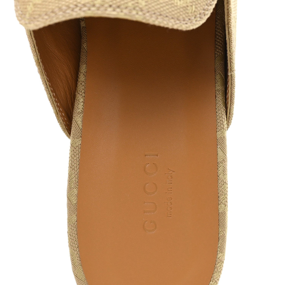 Gucci Canvas Women's GG Monogram Princetown Slippers 40 Egypt Salt