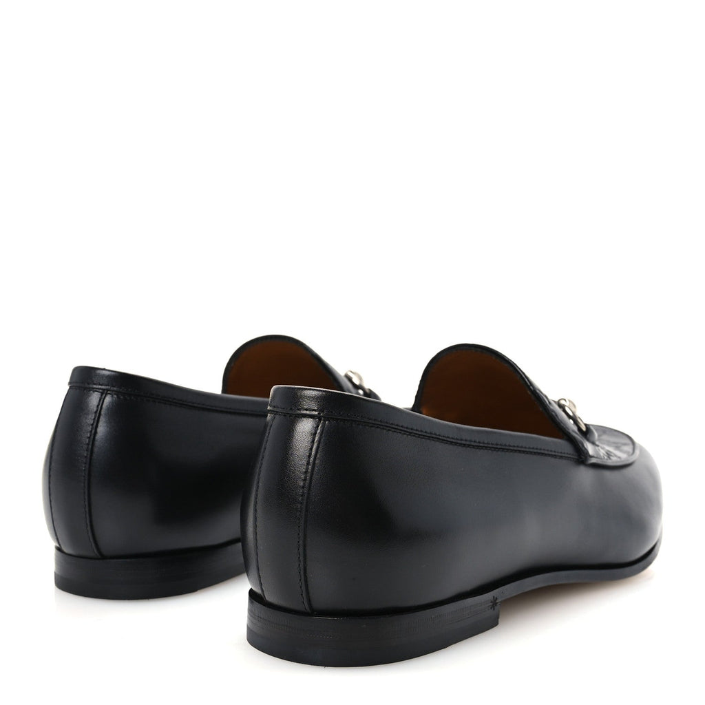 Gucci Guccissima Calfskin Men's Jordy Horsebit Loafers 9 Black