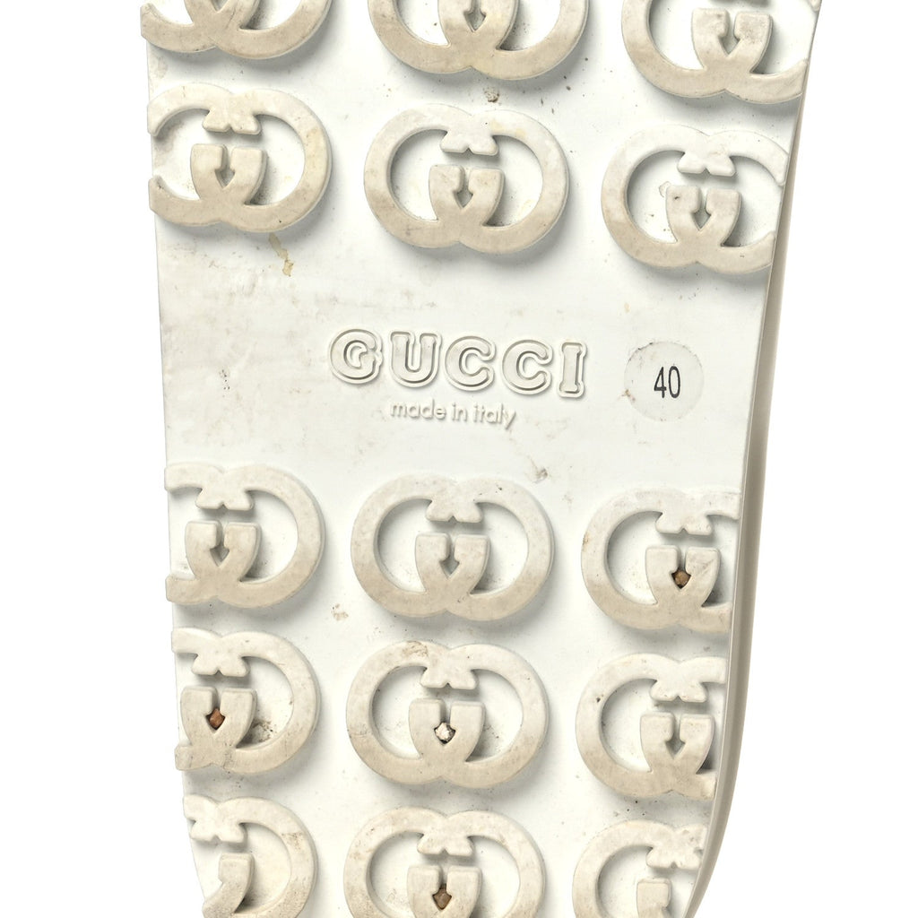 Gucci Rubber Women's Interlocking G Platform 42mm Slide Sandals 40 Off White