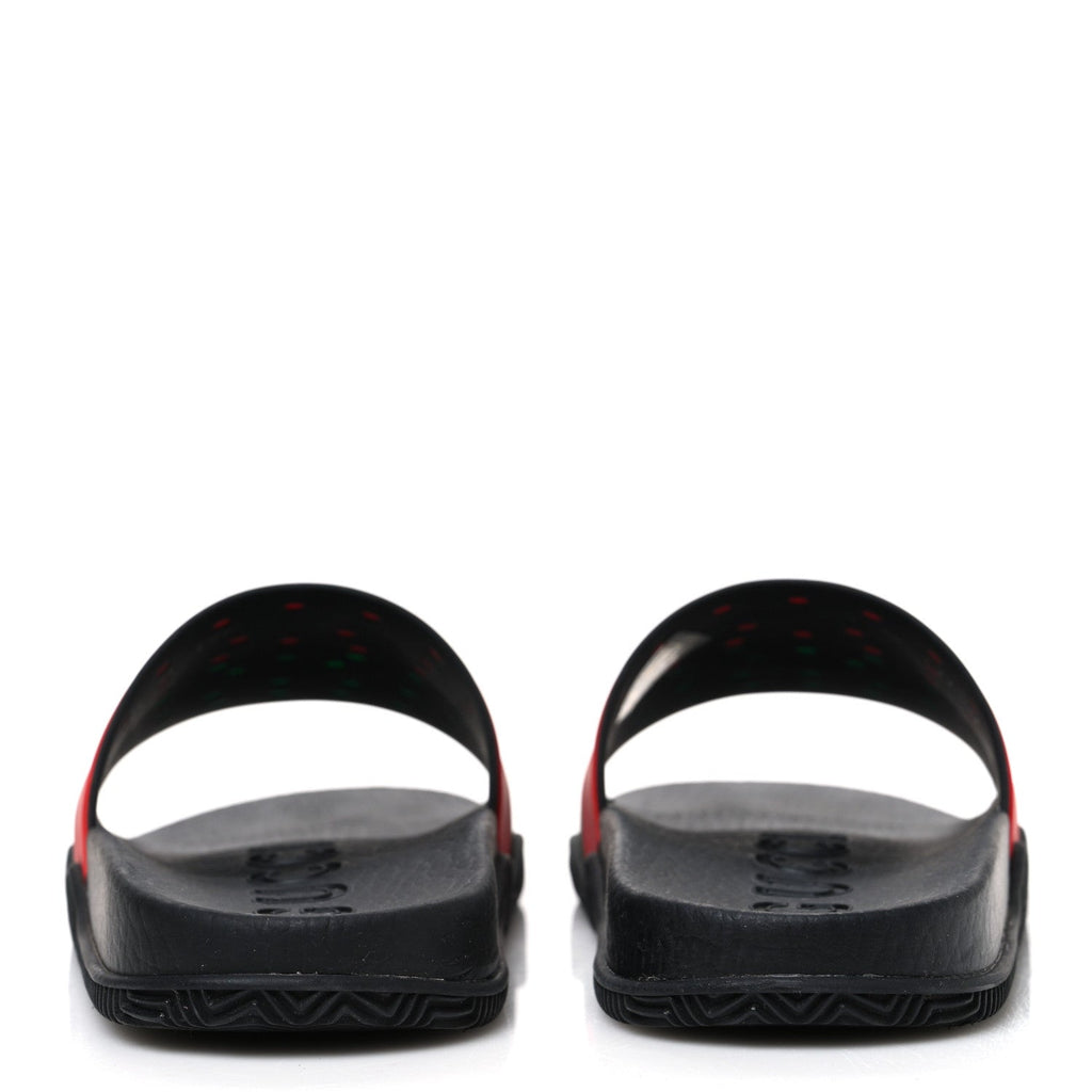 Gucci Rubber Web Women's Interlocking G Slide Sandals 35 Black