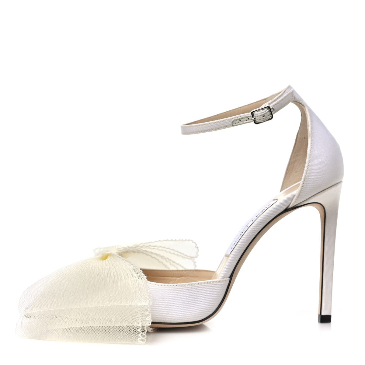 Jimmy Choo Satin Women's Averly Bow 100 Pumps 39.5 Latte