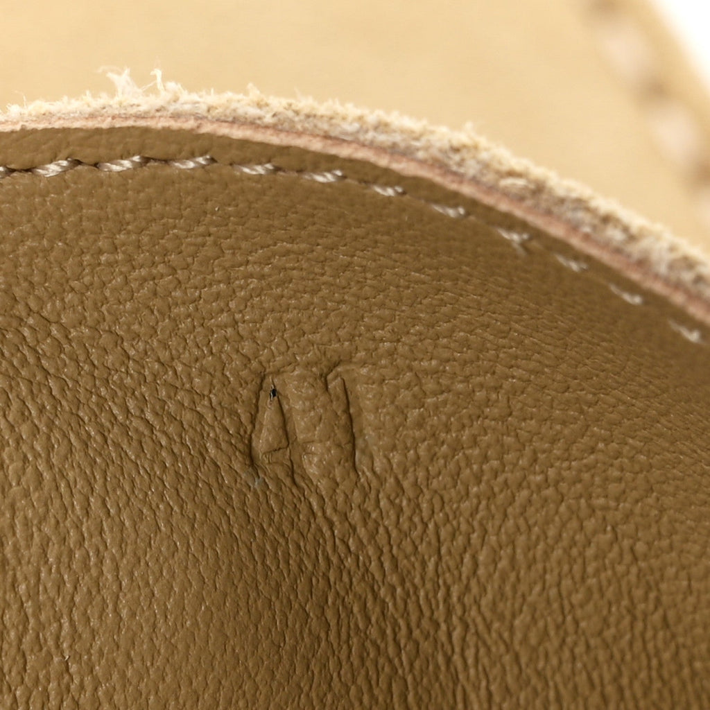 Hermes Suede Calfskin Women's Member Loafers 41 Beige Albatre