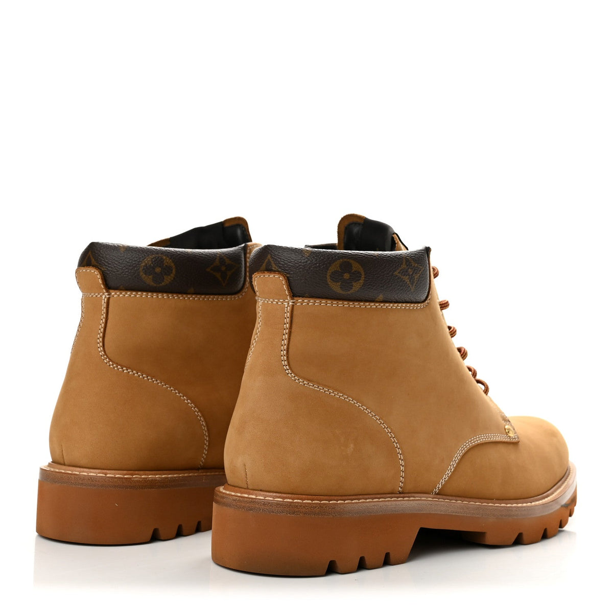 Louis Vuitton Nubuck Calfskin Men's Oberkampf Ankle Boots 11 Beige